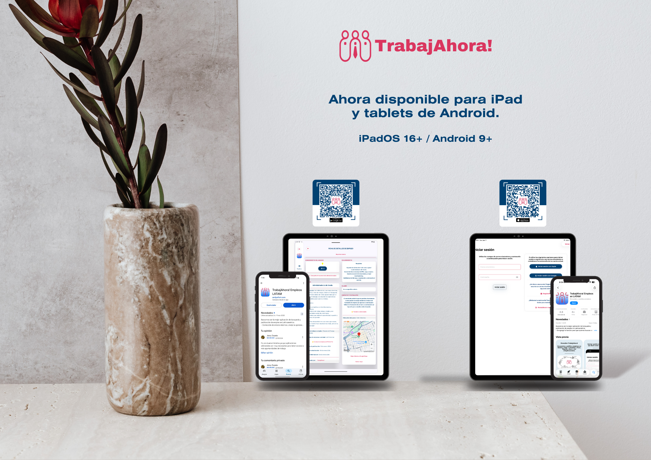 TrabajAhora disponible en iPad y tablets Android